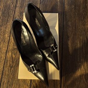 Sergio Rossi Black Stiletto Heels with Pointed Toe